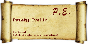 Pataky Evelin névjegykártya
